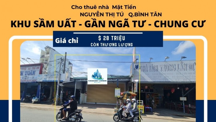 Cho thuê nhà Mặt Tiền Nguyễn Thị Tú 240m2, 28 Triệu - NGANG 8M